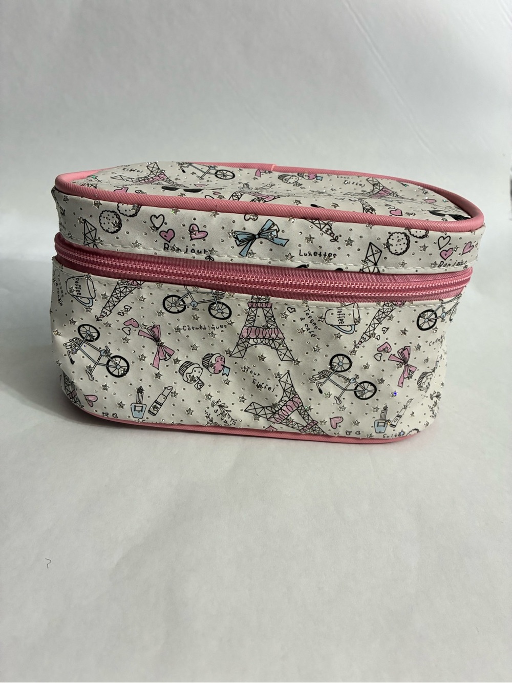 Pink Eiffel Tower Cosmetic Case - Cute Travel Pouch